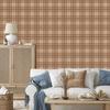 Brown Checkered Orange and Beige Wallpaper for Living Room and Bedroom 50x1000