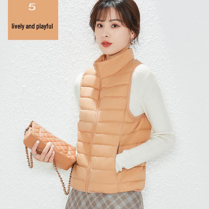Женский легкий жилет Youjia с 90% пуха белой утки - Без рукавов, теплый и стильный для осени и зимы