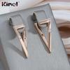 Kinel Geometric Triangle Glossy Drop Earrings For Women Trendy Rose Gold Color Fine Jewelry