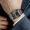Мужские Модные Деловые Часы Мужские Спортивные Черные из Нержавеющей Стали Роскошные Светящиеся Водонепроницаемые Мужские Кварцевые Часы