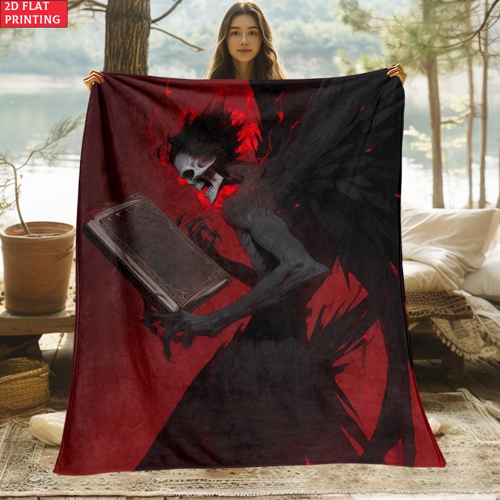 Shinigami Book Print thin Flannel Blanket for Bedrooms,Living Rooms,Sofas Blankets,Lunch Breaks,blankets fluffy blanket