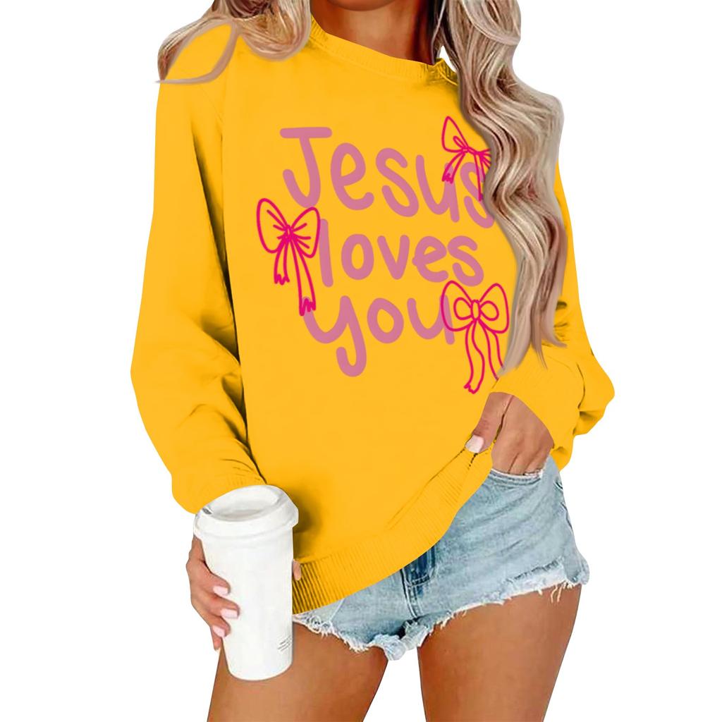 Женская повседневная модная блузка с длинным рукавом и круглым вырезом с принтом и пуловером