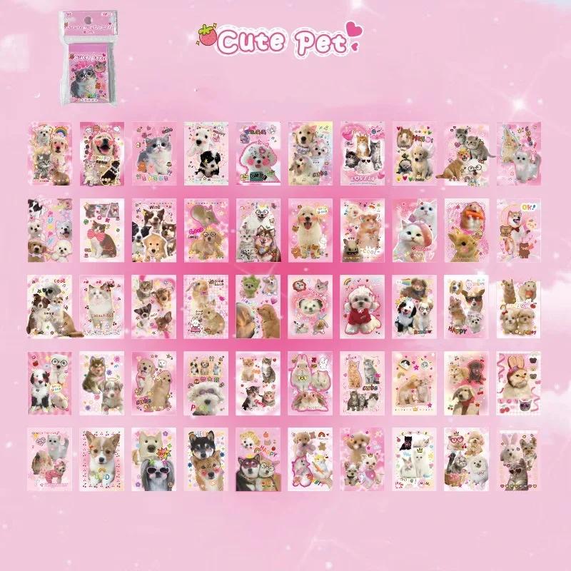 50 шт. Сладкий котенок щенок скрапбук журнал наклейка мультфильм американский канцелярский стикер DIY Декор ноутбук багаж телефон наклейка