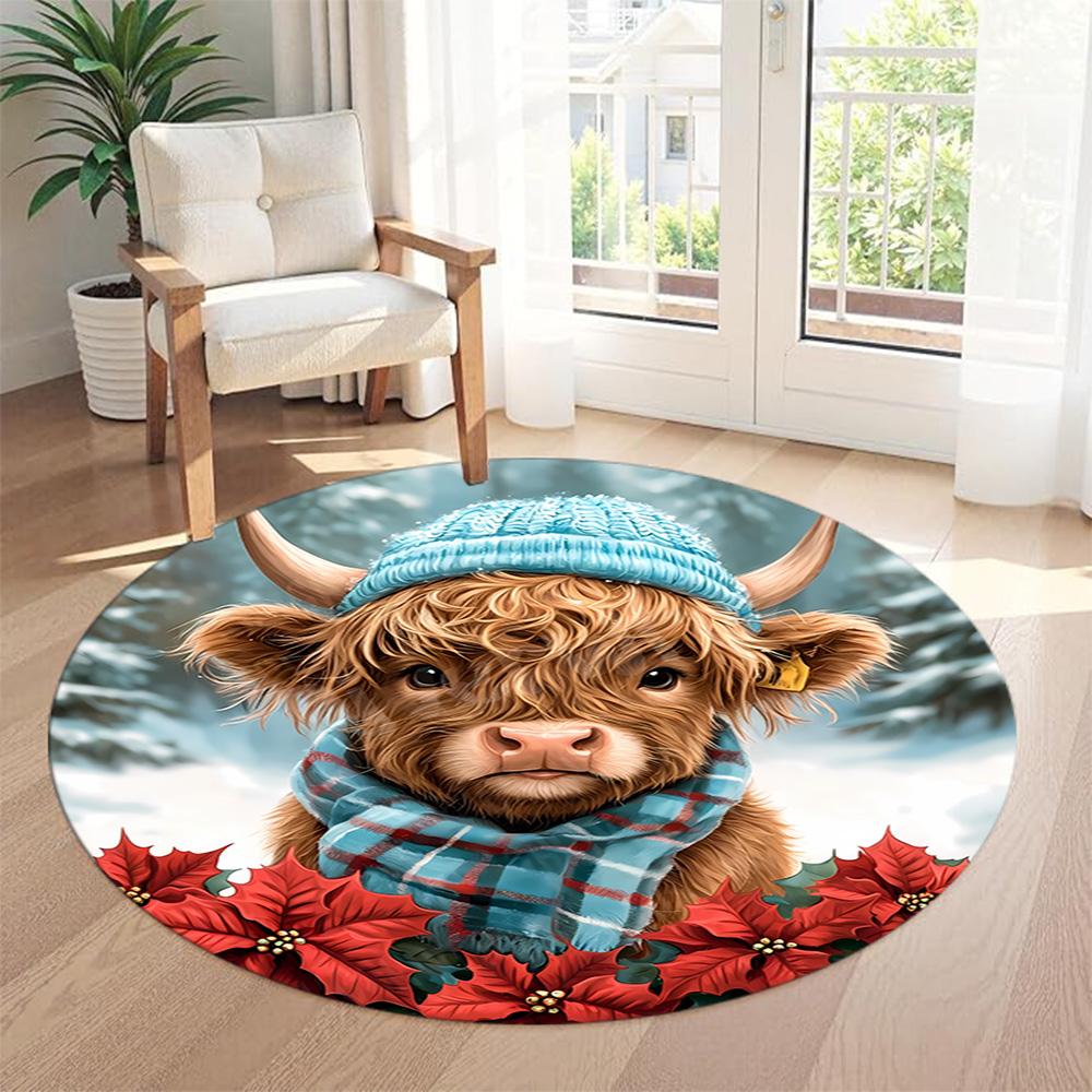 Yak Round Office Rug Suitable for Decorate room Playrooms Study room Living Rooms Antislip Round Carpet Decorate Offices