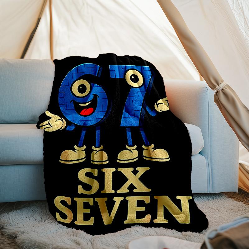 SIX SEVEN printed throw blanket—lightweight,soft,warm;versatile blanket for all seasons—perfect as &air-conditioning throw,nap blanket