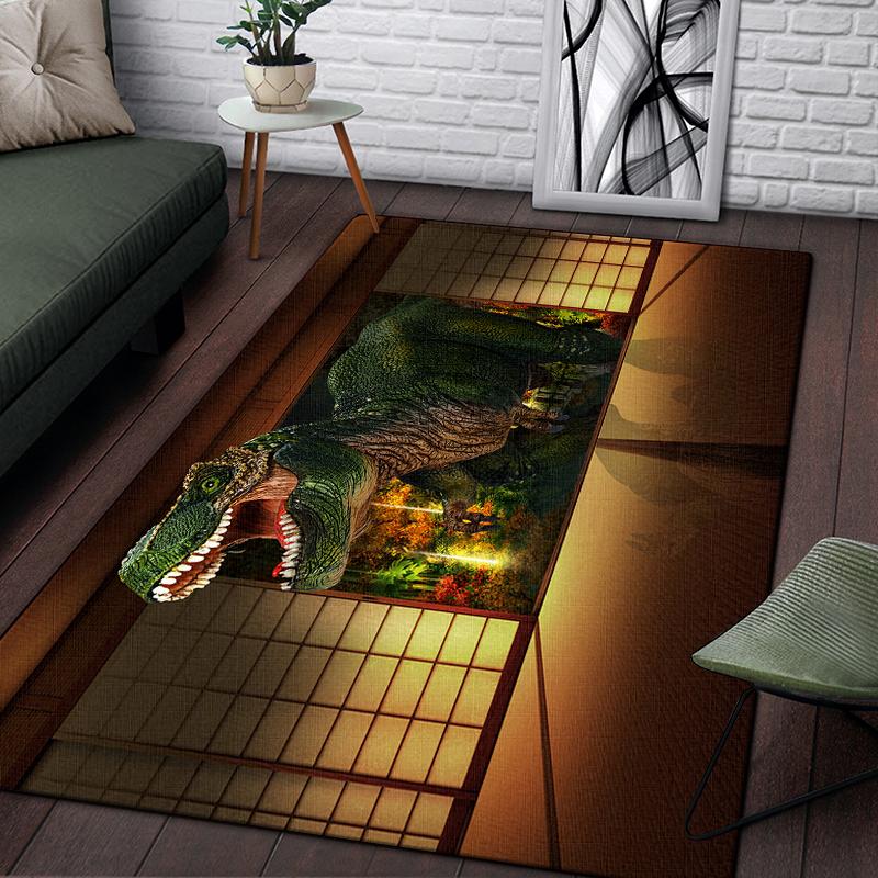 3D динозавр Юрского периода Дракон узор декоративный квадратный ковер современный дом гостиная пол матовый ковер для спальни художественный коврик для плаката