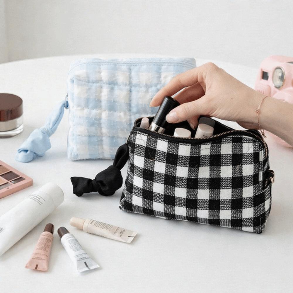 Large Capacity Makeup Bag Checkerboard Pattern Women Toiletry Bag Women Girls