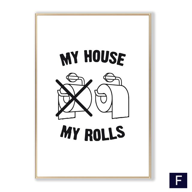 Забавные цитаты для ванной комнаты, настенная живопись на холсте, скандинавские черно-белые постеры, принты для туалета, туалета, юмористические картинки, домашний декор для ванной комнаты