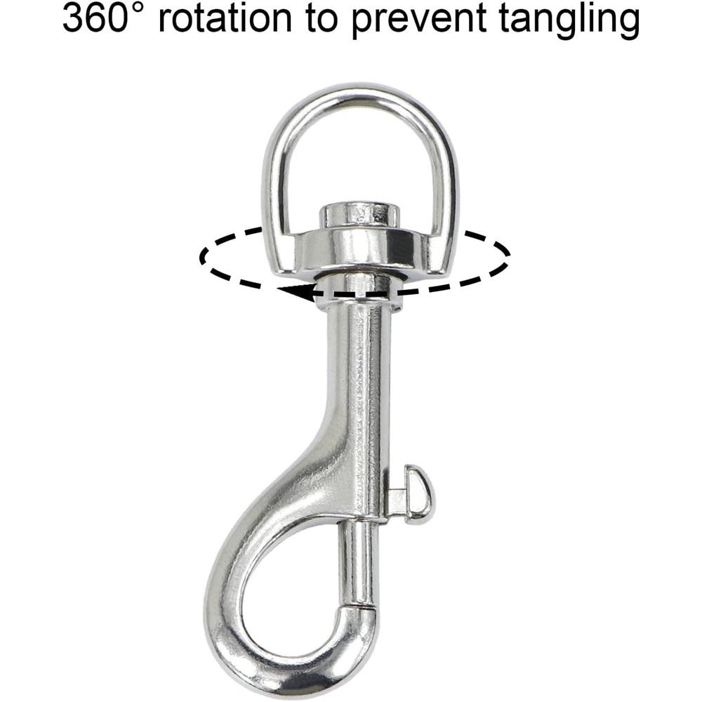 Поворотный крючок с ушком, карабин, односторонний зажим для флага, для крепления поводка и ошейника для домашних животных и других многоцелевых целей (2,75 дюйма, 4 шт. в упаковке)