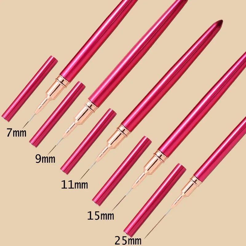 7/9/11/15/25MM Nail Liner Brush Set Handle Nail Art Pen Brush Drawing Lines Stripe Painting Flower Pen Nail Art Manicure Tools