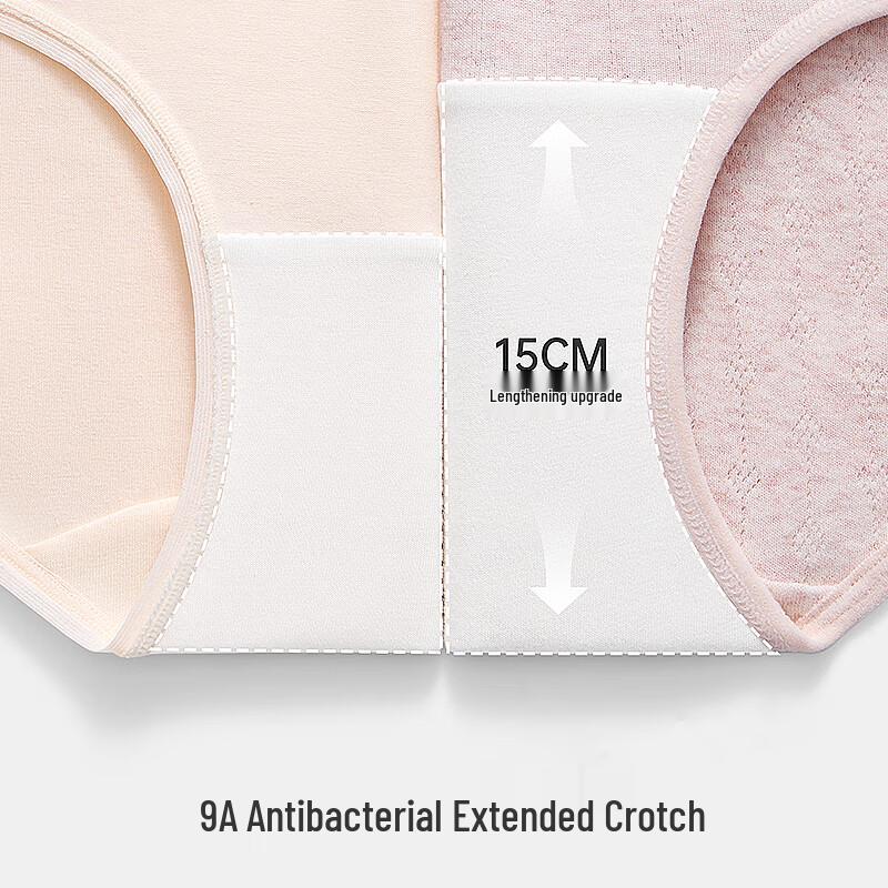 Urban Beauty Women's 9A Antibacterial 100% Cotton Seamless Mid-Rise Briefs (6-Pack)