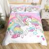 Rainbow Unicorn Three-Piece Digital Printing Kit Quilt Cover Bedding
