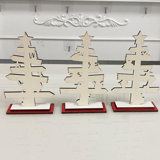Мини-Рождественская елка Деревянное украшение с надписями Прекрасный мультяшный деревянный рождественский елочный декор Рождественская вечеринка Украшение домашнего стола