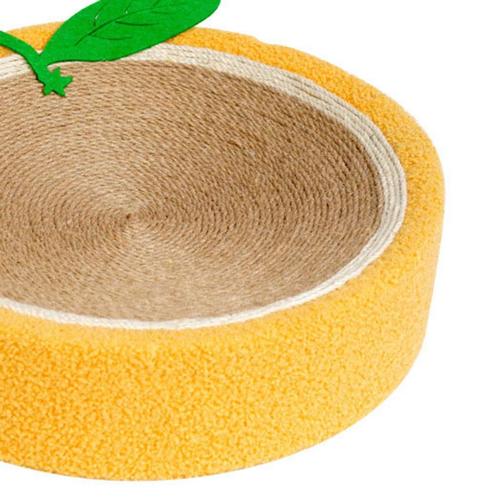 Cat Scratch Bowl Orange Round Sisal Hemp Durable Antiwear Space Saving Cat Scratcher Bed for Family