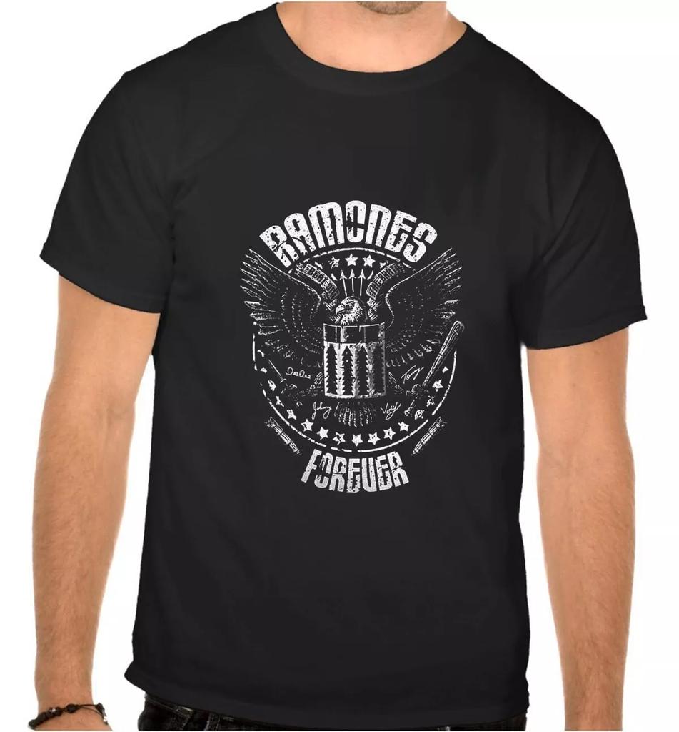 RAMONES ROCK MUSIC Logo Black T-SHIRT -1081-