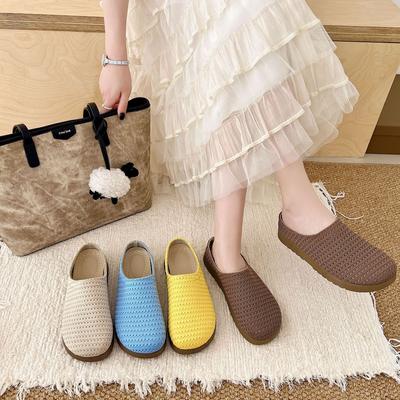 Обработка и кастомизация 25 новых летних женских туфель-лодочек, нишевые, с вырезами, верхняя одежда полуслиперы, модные, универсальные, дышащие сетчатые туфли