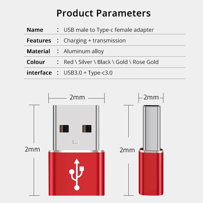 FONKEN Адаптер USB 3.0 TO Type C 3.1, зарядное устройство для ноутбука, USB-папа к USB C, женский конвертер для зарядки телефона, разъем USB-кабеля для наушников