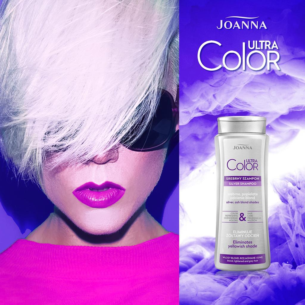 Joanna Ultra Color Silver Shampoo for Blonde Hair Shades, 400ml