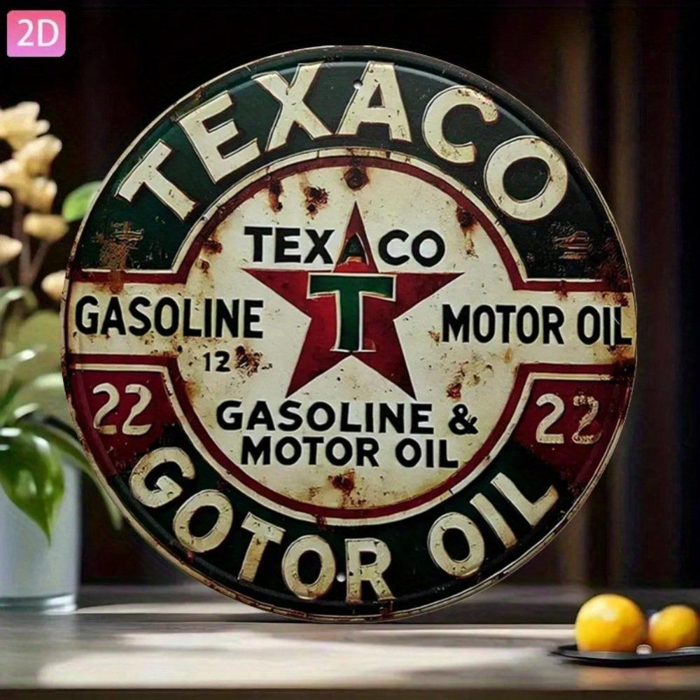 Винтажная металлическая жестяная вывеска Texaco Motor Oil 8x12 дюймов Ретро настенное искусство для гаража бара кухни Декор
