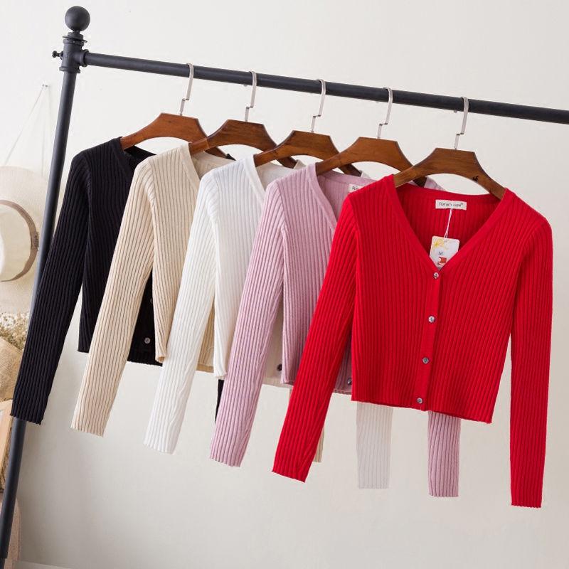 Новые женские кардиганы, свитер 2020, модный тонкий женский вязаный свитер с длинными рукавами и пуговицами, с v-образным вырезом, свитер, пальто, весна-осень