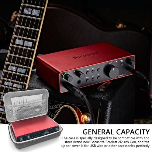 Musiin Travel Case for Focus Scarlett 2i2 4th Generation Audio Interface, Hard Shell Perfect Match 2i2 Protective Travel Carrying Bag (Gray)
