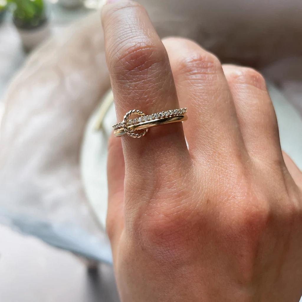 3 шт./комплект, золотистый цвет, белый камень, волна, кольцо, обручальное кольцо, ювелирные изделия на День святого Валентина