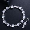 Zircon Bracelet, Women'S Diamond-Set Exquisite Heart-Shaped Bracelet.