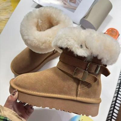 Женские мягкие эластичные зимние меховые ботинки на толстой подошве, теплые, с холодозащитной подкладкой, нескользящие, износостойкие, повседневные спортивные хлопковые ботинки