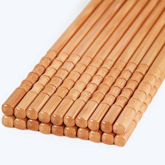10 Pair Wooden Chopsticks Burr Free Comfortable Grip Reusable Handmade Natural Bamboo Wood Chopsticks Daily