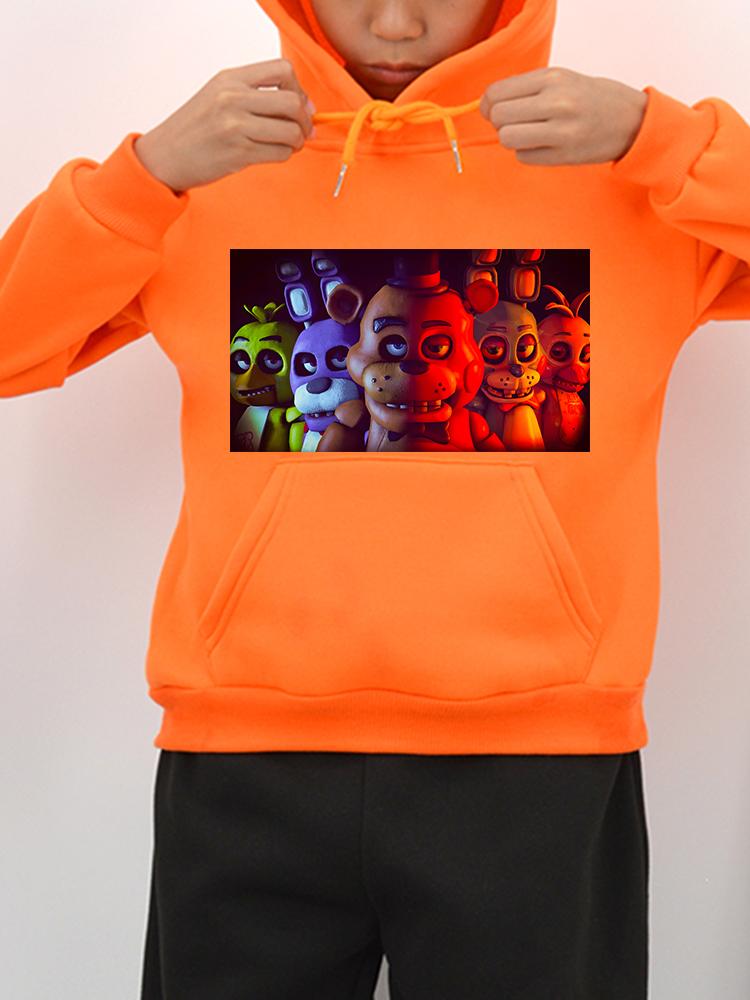 Толстовки Kawaii с изображением медведя и кролика, осенняя флисовая толстовка для мальчиков, толстовка с капюшоном в стиле аниме FNAF, пуловер y2k sudadera, куртка, детская одежда для девочек