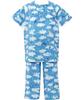 Kids Kids Pajamas Cotton Science Top and Bottom Set Unisex Sleeves Short Sleeves Sleeves CTT415 BU [Wacoal Junior] [Cool Air-Through Pajamas] 100%
