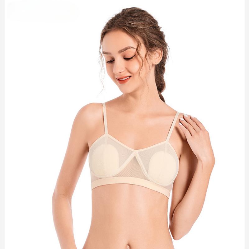 Тонкие бретели Тонкая секция Pure Desire Mesh Дышащее нижнее белье без стального кольца Верх с полным запахом поддерживающий бюстгальтер