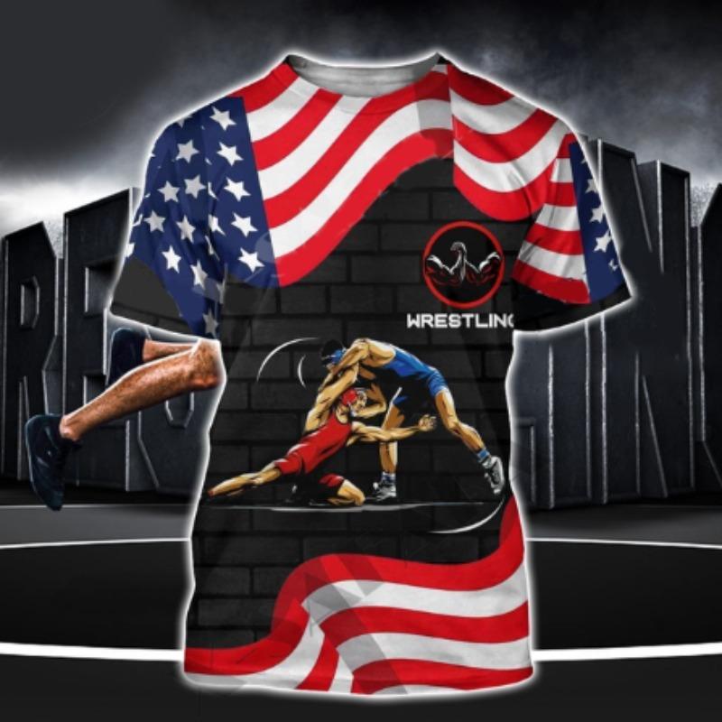 Спортивная летняя мужская футболка для борьбы, тхэквондо, повседневная спортивная футболка с круглым вырезом, быстросохнущая, свободная, с короткими рукавами, модная уличная футболка для фитнеса