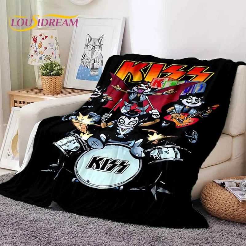 Kiss Rock Heavy Metal Band Gene Paul Soft Flannel Blanket for Bed Bedroom Sofa Picnic,Throw Blanket for Outdoor Leisure Nap Gift