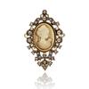 European & American Retro Beauty Portrait Fashion Brooch