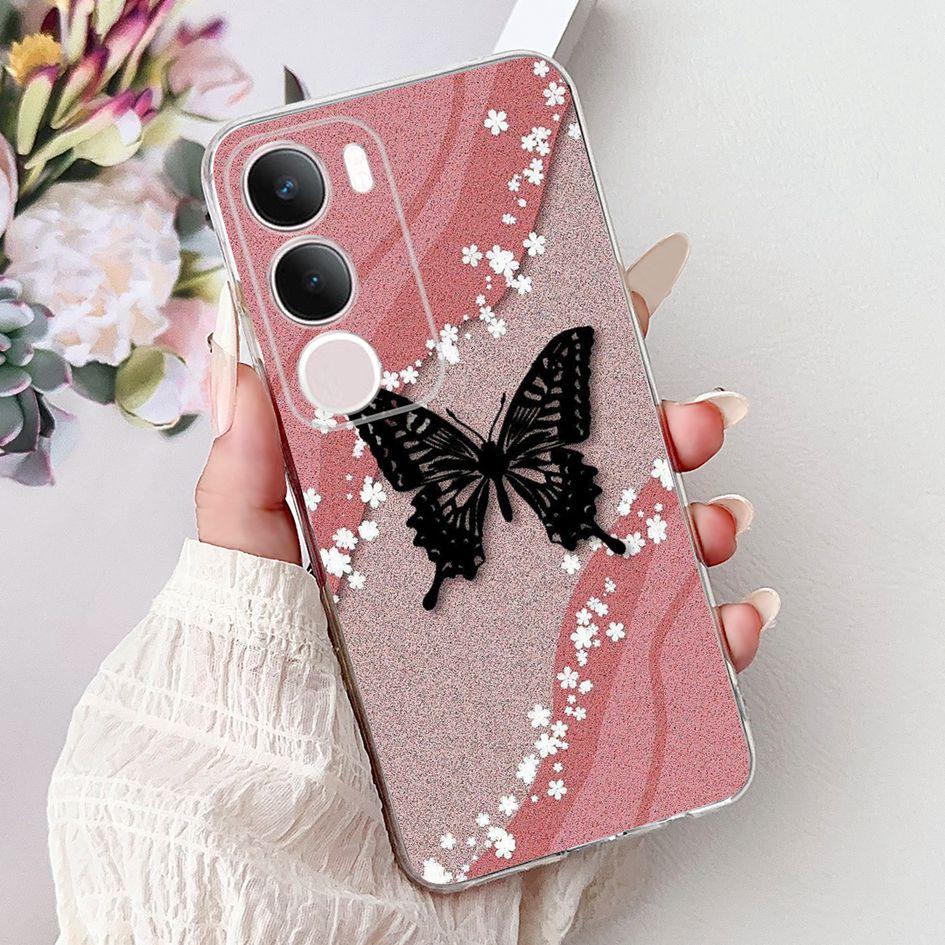 Silicone Case For Vivo Y19s V2419 Cover Lovely Cat Butterfly Cartoon Soft Back Protective Shell For Vivo Y19s 4G Y 19s TPU Coque