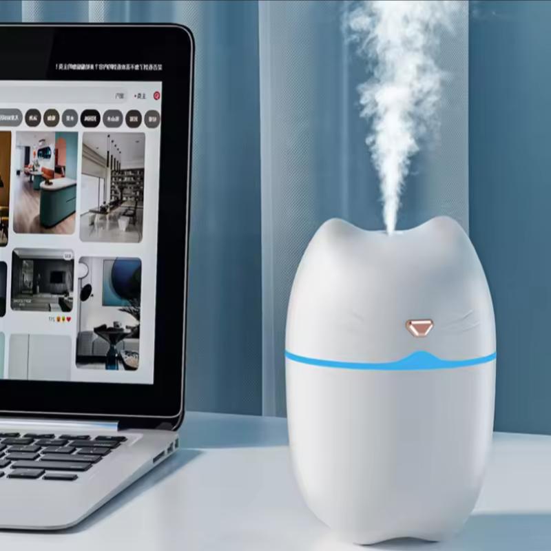 Многоцветный 3 в 1 Милый Кот Увлажнитель Воздуха Диффузор USB Генератор Тумана Мини Увлажнитель С Ночным Светом Компактный Для Автомобиля