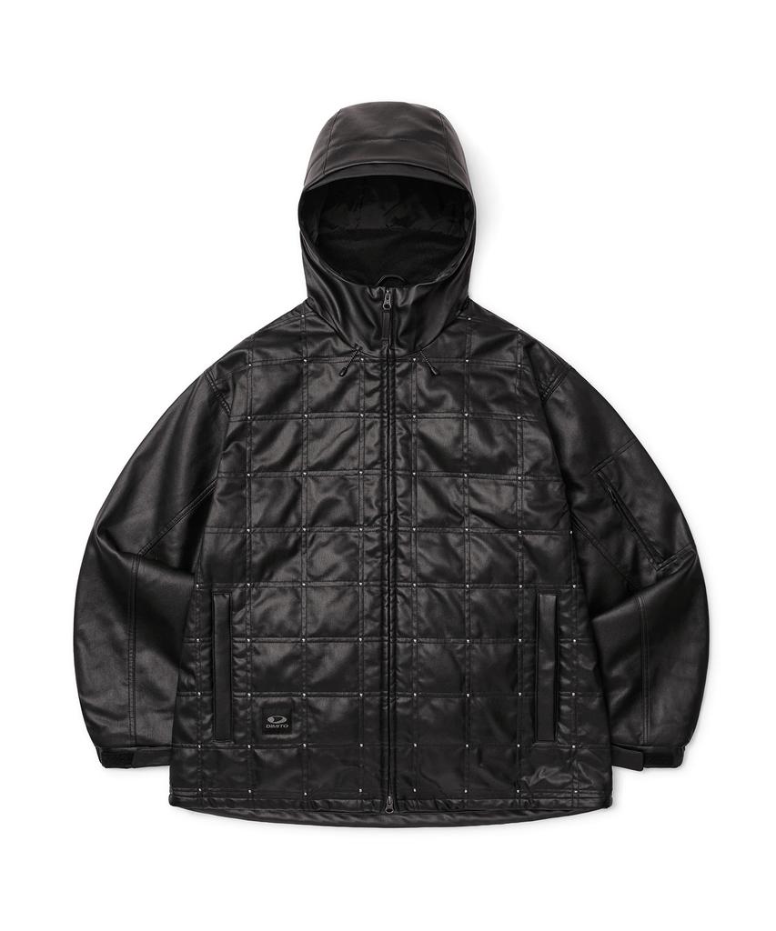 DIMITO Stud Faux Leather Hd Jacket Black