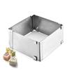 Square Adjustable Cake Mold DIY Non-stick Stainless Steel Baking Mould Stretchable Rust-proof Dessert Baking Mould Pastry