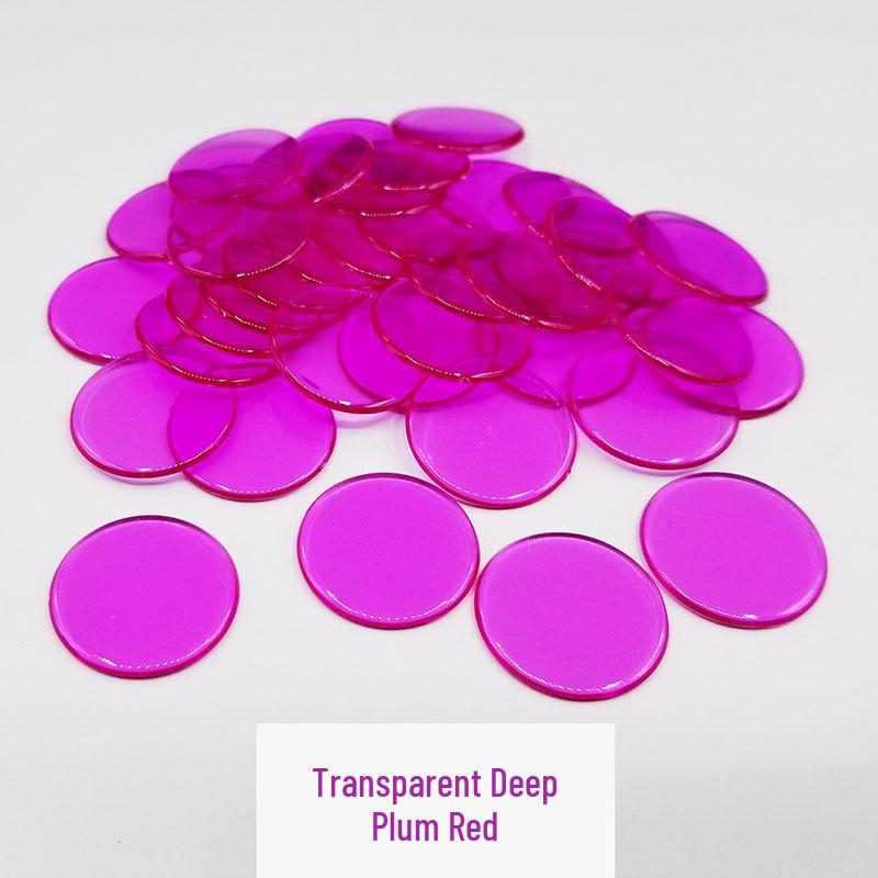 100 Transparent 19mm Plastic Chips - Bingo & Teaching Game Coins