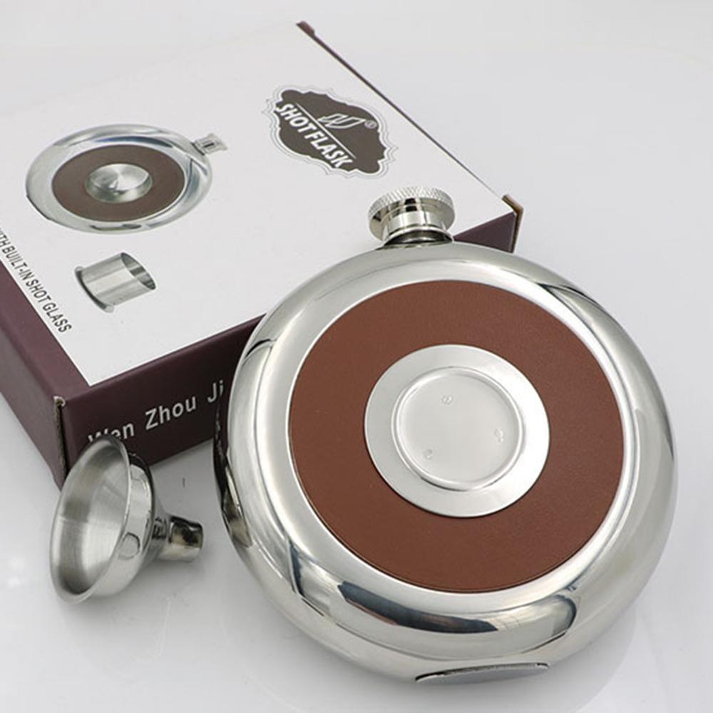 Фляга из нержавеющей стали 304, набор воронки-рюмки, маленький винный горшок в форме торта с зеркальной поверхностью, портативный набор фляги для вина, 5 унций