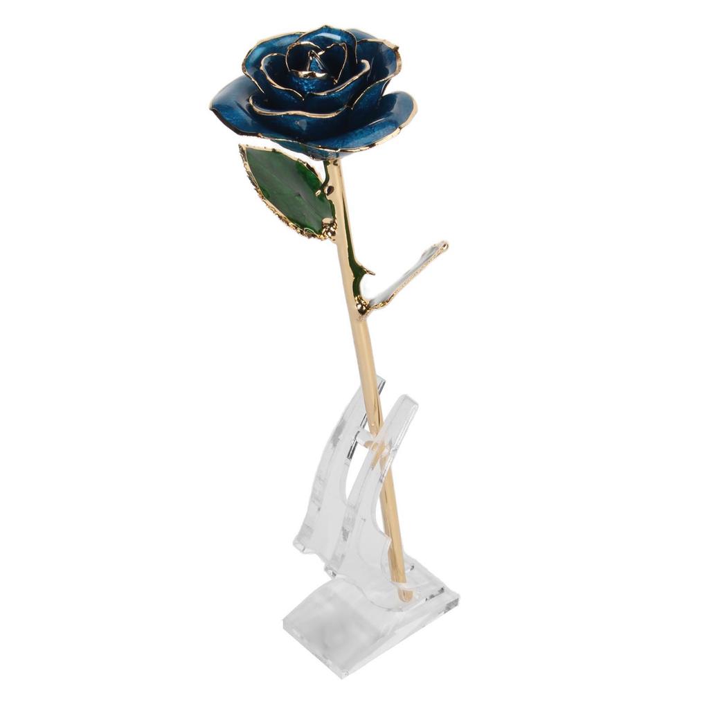 Preserved Rose 24K Gold Plated Bright Luster Rich Details Exquisite Gold Dipped Rose for Birthday