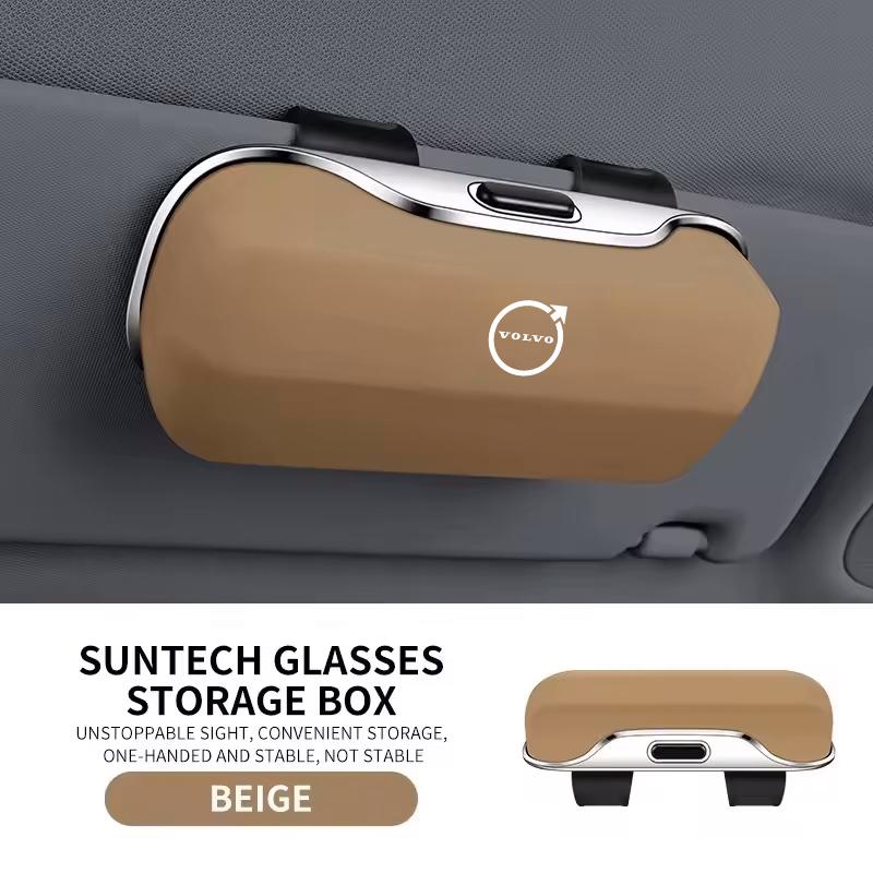 Car Visor Sunglasses Glasses Case Clip Eyeglasses Box Holder For Volvo olestar AWD XC40 S80 T6 V90 XC90 XC60 V50 S60 V70 V60 V40