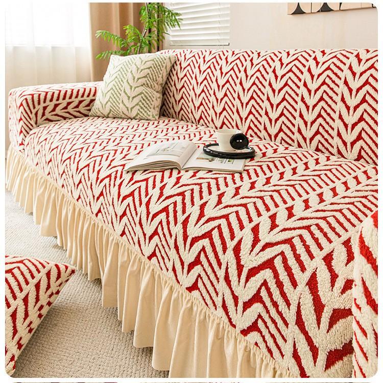 High End Skirted Sofa Cover for Winter  New Elastic Sofa Cover  All Inclusive Universal Cover  Anti Cat Scratch Protective Cover