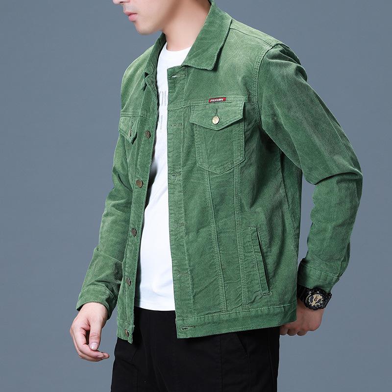 Мужская джинсовая вельветовая куртка Мужская повседневная одежда Весенне-осенняя куртка