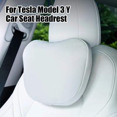 Для модели Tesla 3 Y, мягкая подушка для шеи с эффектом памяти, подголовник, поясничная поддержка, высококачественное кожаное автокресло, шея
