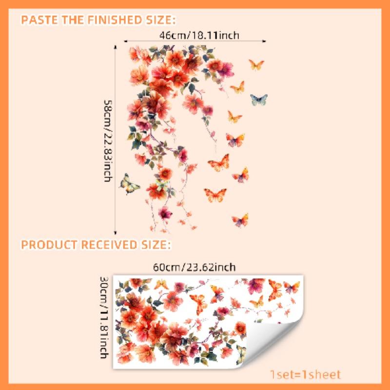 DIY Фиолетовый Лаванда Гостиная Наклейки На Стены Декор Самоклеящиеся Цветы Бабочки Наклейки На Стены Фреска Спальня Украшения Дома