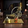 Steam Engine Model Realistic Copper Engine Decoration Heavy Duty Metal Miniature Engine Desktop Ornament Kids Science Learning Educational Toy