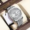 Brand Luxury Men's Watch New Business Quartz Watch Man Diamond Calendar Clock