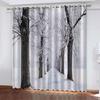 Snow Scene 3D Printing Pattern Bedroom Living Room Shade Curtain Bedroom with Hook Accessories Tenda Finestra Cucina